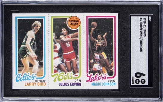 1980-81 Topps Larry Bird/Magic Johnson Rookie Card - SGC EX-NM 6